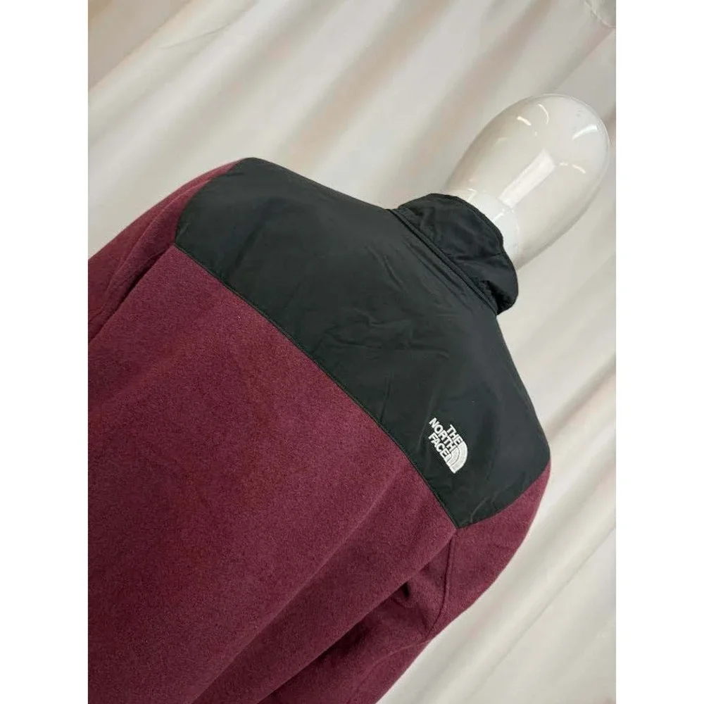 The North Face Men 200WT Quarter Zip Fleece Pullover Burgundy Black L NWT